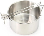 JSEIAJB Stainless Steel Lunch Box Outdoor Cooking Pots Foldable Handle Camping Cookware Bento Food Container Picnic Tableware