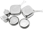 Cookware Set Portable Cookware Set Camping Picnic Outdoor Pan Pot Plate Tableware Folding Set Portable Picnic Pot Set for Hiking 6pcs
