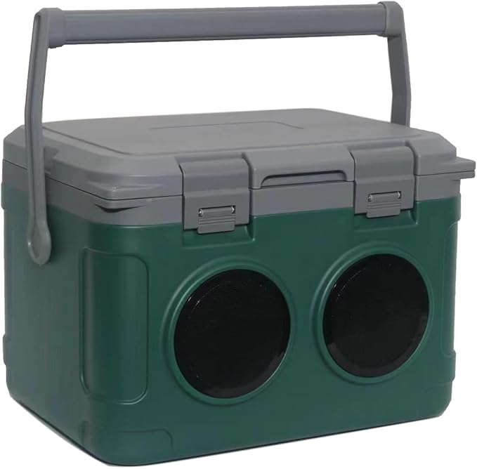 Camp Cooler with Bluetooth Speaker 22 Quart，48 Hours Ice Retention, Portable Handle, Outdoor Camping Cooler for BBQs, Beach, Hiking