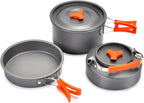 Camping Cookware Kit Outdoor Aluminum Cooking Set Water Kettle Pan Pot Travelling Hiking Picnic BBQ Tableware Equipment