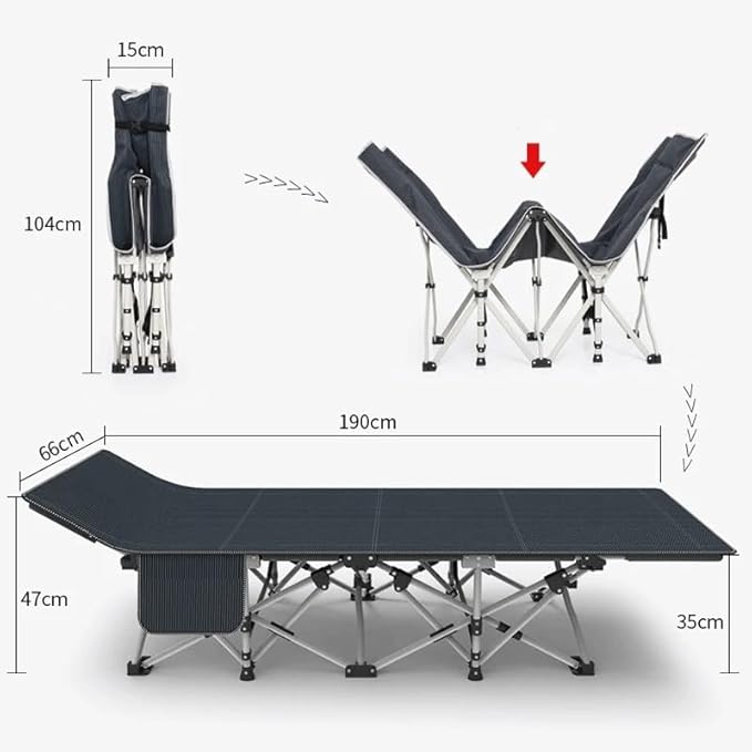 Folding Bed Camping Cot Bed Portable Compact for Outdoor Travel Base Camp Mountaineering Camping Cot Bed