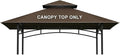 Grill Gazebo Replacement Canopy Top Only - 5' x 8' Outdoor BBQ Gazebo Canopy Roof, Waterproof Double Tiered Shelter Cover Fit for Model L-GG001PST-F (Coffee, 5x8)
