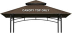 Grill Gazebo Replacement Canopy Top Only - 5' x 8' Outdoor BBQ Gazebo Canopy Roof, Waterproof Double Tiered Shelter Cover Fit for Model L-GG001PST-F (Coffee, 5x8)