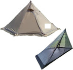 Three-Season Tent, New Pyramid Tent Set Camping Tent with Snow Skirt Hot Tent Hiking Backpacking Tent Outdoor Winter Tent 2 Sizes