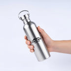 Tactiko Survival 25 oz/750 ml Stainless Steel Wide Mouth Water Bottle, Single Wall Boil-Safe, Leakproof, BPA-Free with Carry Sleeve and Strap for Camping, Hiking, Outdoor Prep (Pink)