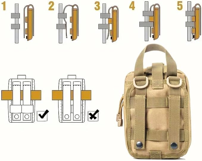 Universal IFAK Trauma First Aid Kit Molle Pouches Emergency Survival Kit Suitable for Home, car, Travel, Camping, Hiking, Sports, Outdoor Emergencies-Quick Response First Aid Essentials (Black)
