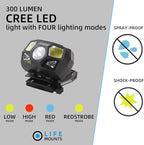Tactical Helmet Light Flashlight,800 Lumen Ultra-Light Bright LED Rechargeable Helmet Light with White Red Light Waterproof Motion Sensor Head Lamp,5 Mode for Outdoor Camping Running Hiking