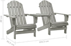 Patio Adirondack Chairs with Tea Table,Garden Chair,Leisure Chair,Bistro Chair,Leisure Chair,Camping Chair,Outdoor Chairs,Conversation Chair,for Patio,Balcony,Party,Solid Wood Fir Gray