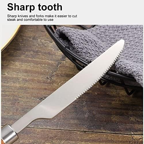 Cutlery set Japanese Flatware Sets Cutlery Sets Stainless Steel Wood Handle Knife Fork Spoon Mixed Cutlery Sets Western Tableware Dinnerware Cutlery Set Camping Travel Picnic Flatware Supplies