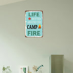Funny Camping Sign Camping Decor Life Is Better Around The Camp Fire Signs Vintage Metal Tin Sign Camping Signs For Cafes Bars Pubs Shop Camping Wall Art Decorative 8x12 Inch