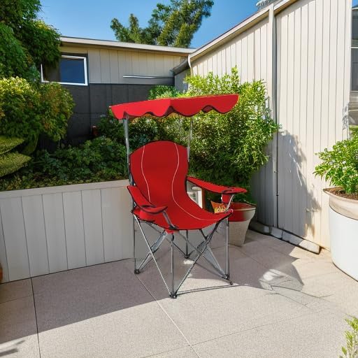 ALPHA CAMP Heavy Duty Canopy Lounge Chair Sunshade Hiking Travel Chair with Cup Holder