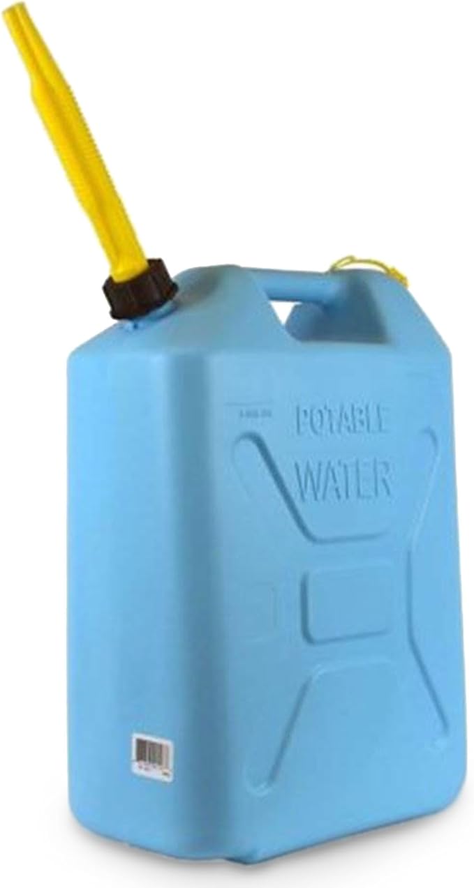 Scepter Portable Plastic Military Style Food Grade 5 Gal Water Jug Container with Reversible Spout for Camping & Emergency Storage, Blue