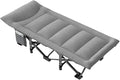 Folding Camping Cot,Camping Cot for Adults, Portable Folding Cot for Sleeping Lightweight Tent Cot with Storage Backpack Supports 160kg(Grey)
