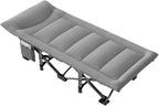 Folding Camping Cot,Camping Cot for Adults, Portable Folding Cot for Sleeping Lightweight Tent Cot with Storage Backpack Supports 160kg(Grey)