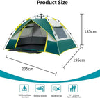 Pop Up Family Camping Tent, Dome 3-4 Persons Lightweight Backpacking Tent, Waterproof Automatic Camping Tent,UV Cut, Easy Setup, for Beach, Camping and Outdoor Activity