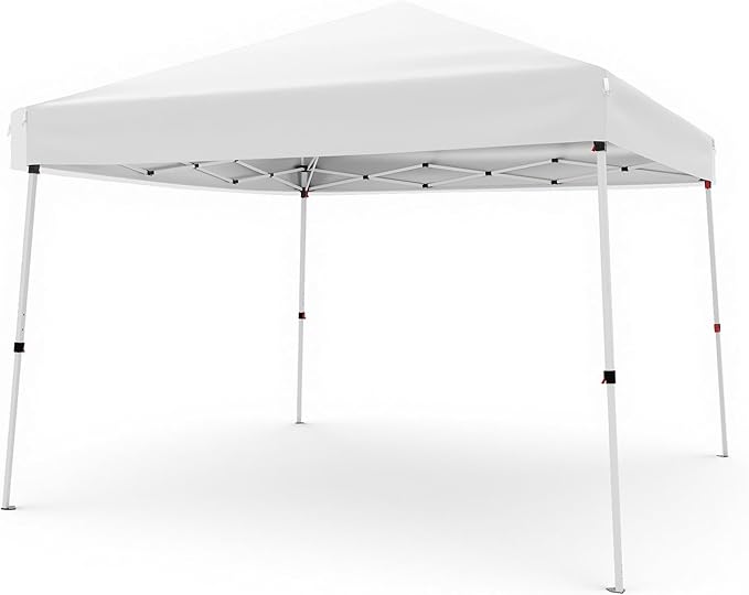 Canopy Tent, GarveeLife 10X10 FT Pop Up Canopy Outdoor Instant Tent Slant Legs with Carrying Bag, Portable Gazebo Shelter for Patio Deck Garden Beach - 8X8 FT Canopy Cover (White)