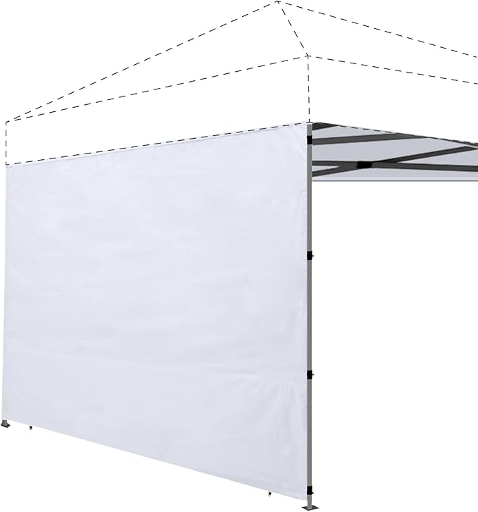Joramoy Instant Canopy Sidewall 10×10 for Pop Up Tent, Waterproof Sunwall for Straight Leg Canopy with UV Protection, 1 Pack Side Panels Only(10×10, White)