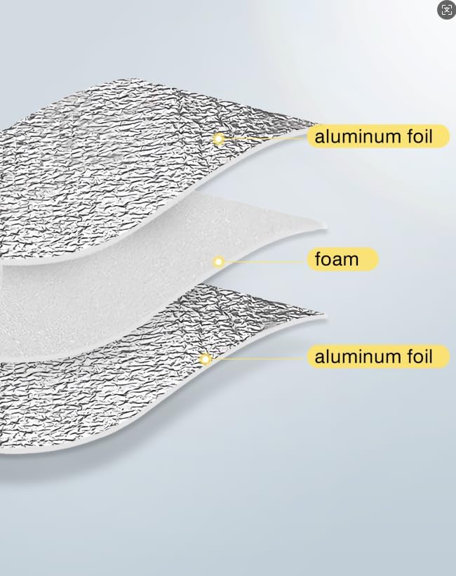 78.74"*78.74"Camping Mat Foam Foil Blanket for Camping Foam Pad Insulating Foil Mat Sleeping Tent Pad Waterproof Thermal Aluminum Camping mat for Reflecting Heat