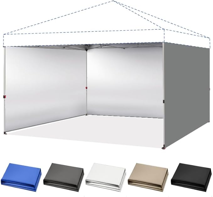 CROWN SHADES 12x12 Canopy Sidewalls (4pck) - Side Walls 12x12, Sidewalls for Canopy - Canopy Cover, Tent Accessories, Gray