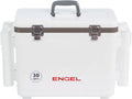 Engel UC30 30qt Leak-Proof, Air Tight, Fishing Drybox Cooler with Built-in Fishing Rod Holders, Also Makes The Perfect Hard Shell Lunchbox for Men and Women in White