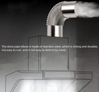 2PCS 2.36 Inch 90 Degree Stainless Steel Chimney Elbow for Outdoor Wood Stove, Camping Stove Accessories