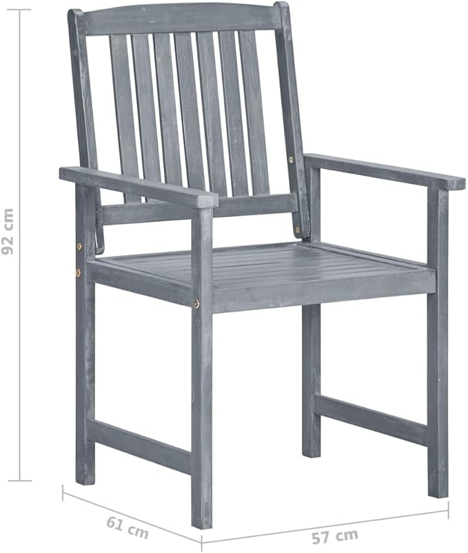 Patio Chairs with Cushions 8 pcs,Outdoor Chairs,Club Chairs,Decorative Chair,Camping Chair,Camping Chair,Reception Chair,Bistro Chair,for Patio,Balcony,Party, Solid Acacia Wood Gray