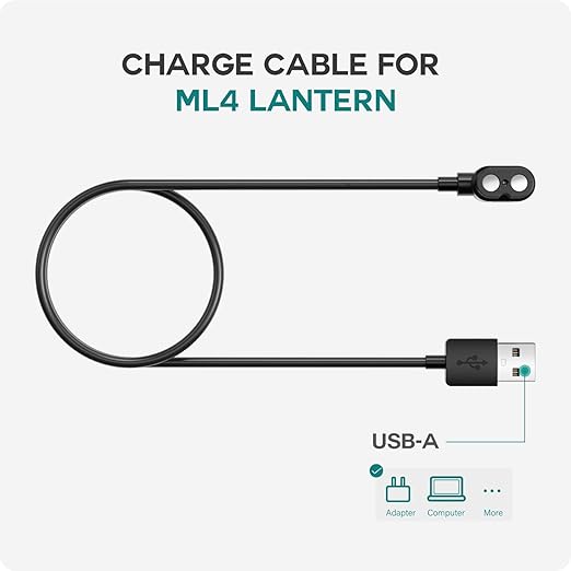 TUSITA Magnetic Charger Cable Compatible with LEDLENSER MH7 MH8 MH11 iH11R ML4 Headlamps Lights - 1.2M / 4ft.