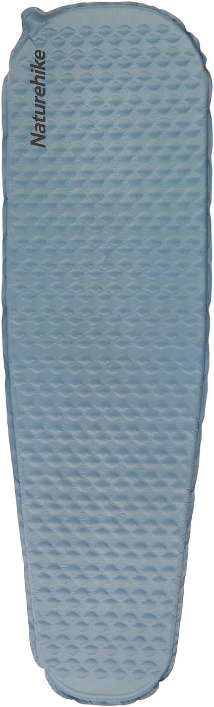 Naturehike Self-Inflating Sleeping Mat Lightweight Comfortable Asleep Pad 1.4" Sponge Filling Ergonomic for Hiking Picnicking Outdoor Activities & Family Camping Portable Foldable (Blue-Mummy)