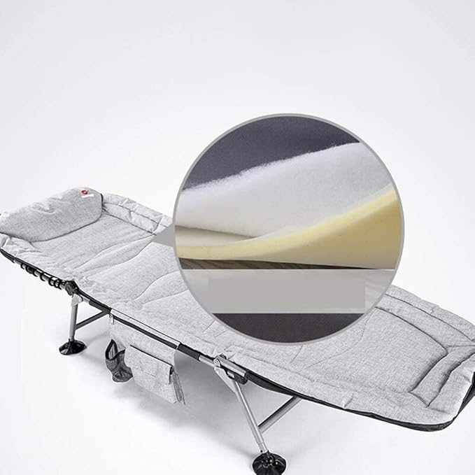 Portable Folding Bed 5-Position Adjustable Backrest Cots for Camping Load 264lbs Folding Camping Bed Reclining Chaise