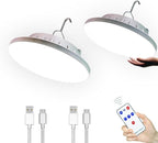 [120 LED 4500mah] Solar Camping Lights Rechargeable Portable Lantern Tent Lamp 5 Mode USB Remote Control Hanging Waterproof for Home Indoor Outdoor Emergency Courtyard 2 Pack