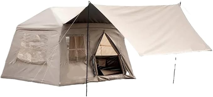 4-5 Person Outdoor Camping Awning Tent - Quick Open Waterproof Anti-UV Beach Fishing Picnic Park Family Shade Tent