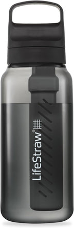 LifeStraw Go Series – BPA-Free Water Filter Bottle for Travel and Everyday Use, Removes Bacteria, Parasites and Microplastics, Improves Taste, 1L Nordic Noir