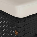 Patio Bar Stools with Cushions 6 pcs Black Poly Rattan Dinning Chairs Camping Chair Camping Chairs Porch Chairs for Outdoor Dining Bedroom Patio