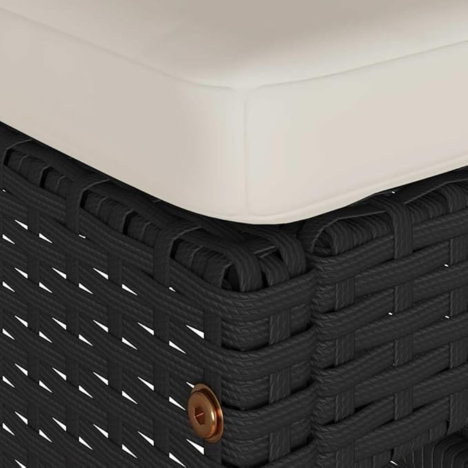 Patio Bar Stools with Cushions 6 pcs Black Poly Rattan Dinning Chairs Camping Chair Camping Chairs Porch Chairs for Outdoor Dining Bedroom Patio