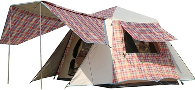 YYDS Tents for Camping Waterproof Sunscreen Instant Tent Automatic Pop Up Camping Tent Family Hiking 3-4 Person Camping Tents (Color : Red)