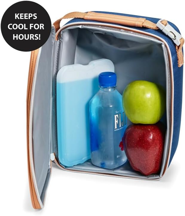 Cool Coolers by Fit + Fresh,Reusable&Long-Lasting XL Slim Ice Packs,Cold Packs,Ice-Packs for Lunch Bags. Cooler Accessories-for Camping,Beach,Lunch,and Work,Clear Blue, 8 Count (Pack of 3)