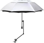 UPF 50+ Beach Umbrella with Adjustable Universal Clamp