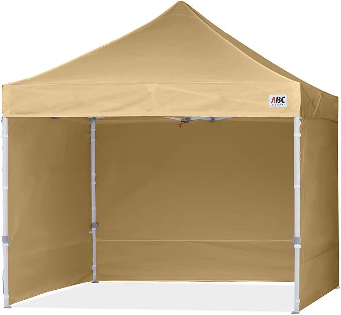 ABCCANOPY Easy Pop Up Canopy Tent with Sidewalls 10x10 Commercial -Series, Beige
