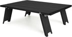 Small Folding Camping Table, Ultralight Portable Mini Beach Table with Carry Bag, Compact Low Side Picnic Tables Aluminum for Beach Camping, Black