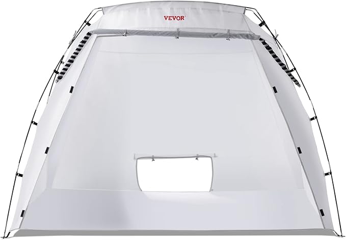 VEVOR Portable Paint Booth, Larger Spray Tent with Built-in Floor & Mesh Screen Windproof Hooks for Furniture DIY Hobby Tool, 7.5x5.2x5.2ft Spray Paint Shelter