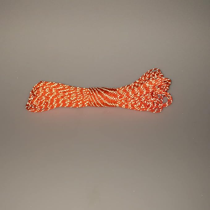 Paracord Planet – Fluorescent 1.75mm Reflective Guyline 95 Paracord Tent Rope Camping Parachute Cord – Neon Orange – 65ft