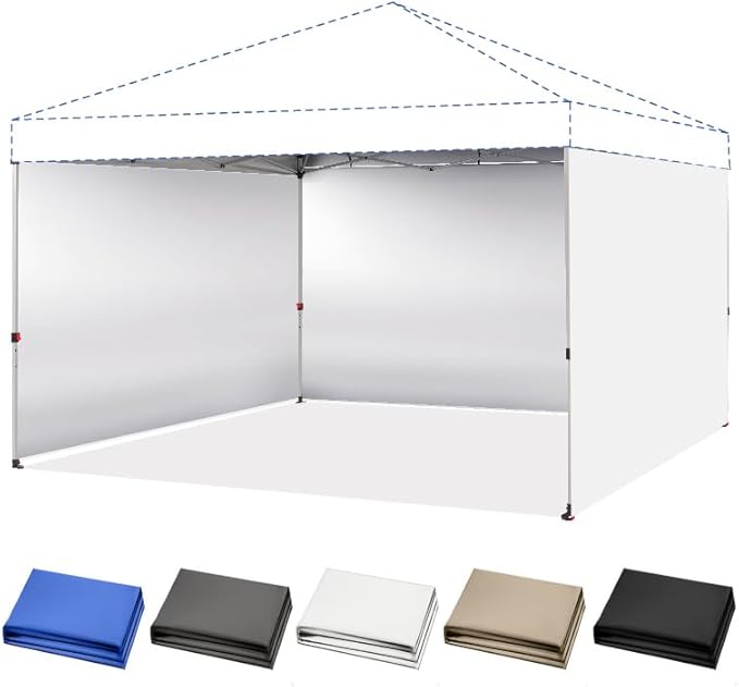 CROWN SHADES 12x12 Canopy Sidewalls (4pck) - Side Walls 12x12, Sidewalls for Canopy - Canopy Cover, Tent Accessories, White