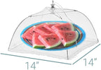 Simply Genius Pop-Up Outdoor Food Covers to Keep Bugs Away - 14 x 14 in, 4 Pack, White - Mesh Food Covers for Picnic & BBQ - Portable Nets for Outside
