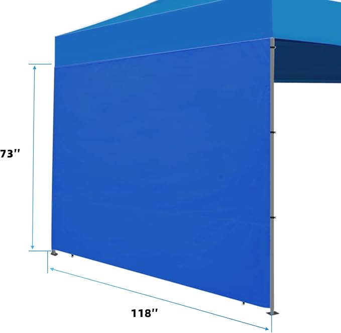 Joramoy Instant SunWall for 10x10 Pop Up Canopy, Canopy Walls 10x10 for Outdoor Instant Canopies,1 Pack Sidewall Only (Blue)