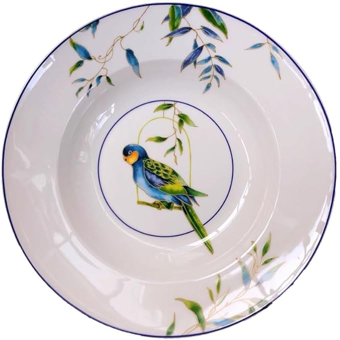 Camping Plates Retro Pastoral Style Bone China Dinner Plates, Tableware, Western Food, Household Dishes, Soup Decorative Plate