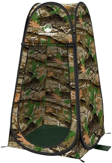 Wakeman Pop Up Changing Tent, 3.3 x 3.3 x 6.2ft, Camping Shower Tent for Portable Toilet Stall or Dressing Room with Carry Bag for Camping, Beach, or Tailgate, Polyester