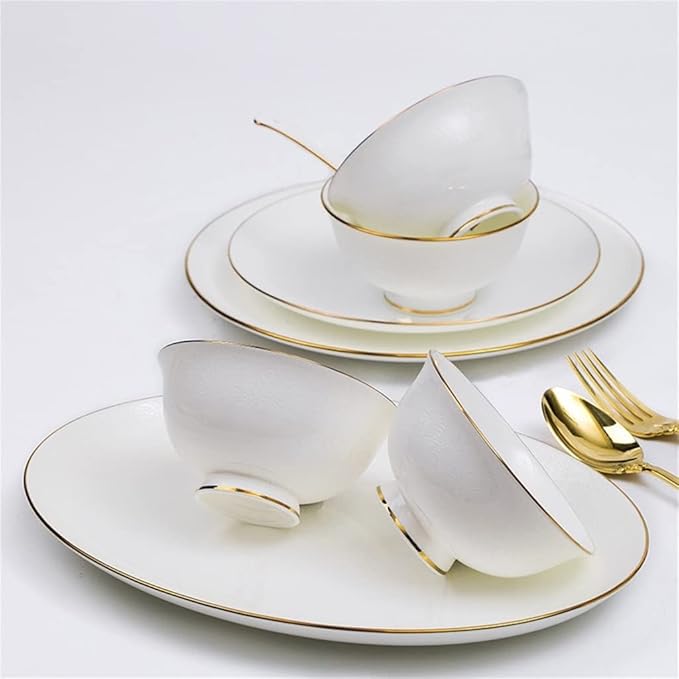 European Dish Set Bone China Tableware Complete Kitchenware