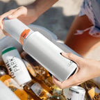 TILUCK Skinny Can Cooler for Slim Beer & Hard Seltzer, Stainless Steel, Doucle-Walled Stainless Steel Insulated Slim Cans, Standard 12 oz (Glitter White)