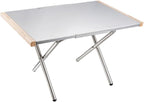 CAMPINGMOON Camping Side Table Heat-Resisting Stainless Steel Embossing Process for Outdoor Table Top Grill T-370