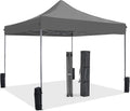 OLIXIS 10x10 Ft Waterproof Pop Up Canopy Tent, Portable Outdoor Shade Shelter with Sand Bags, Ideal for Beach, Backyard Parties & Events, Classic Grey